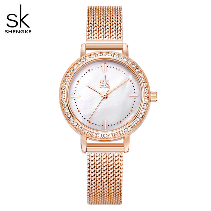 shengke-relogio-feminino-luxury-adjustable-mesh-band-rosegold-case-with-crystal-decorated-unique-shell-dial-watch-for-women