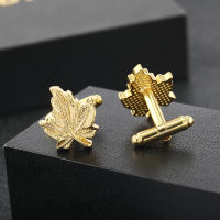 New Tide Alloy Leaf Men S Cufflinks Simple Maple Leaf Metal Sleeve Studs Button R Solid Shirt Button Dress Accessories Gifts