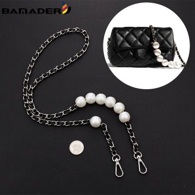 BAMADER Pearl Chain Strap Fashion Women Bag Strap For Crossbody Bag Chain Strap Pearl Metal Chain For Bags Fit Brand Mini Bags