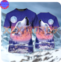 【 xzx180305 】Personalized Custom Name Wolf And Moon Night 3D Full Print T SHIRT 07