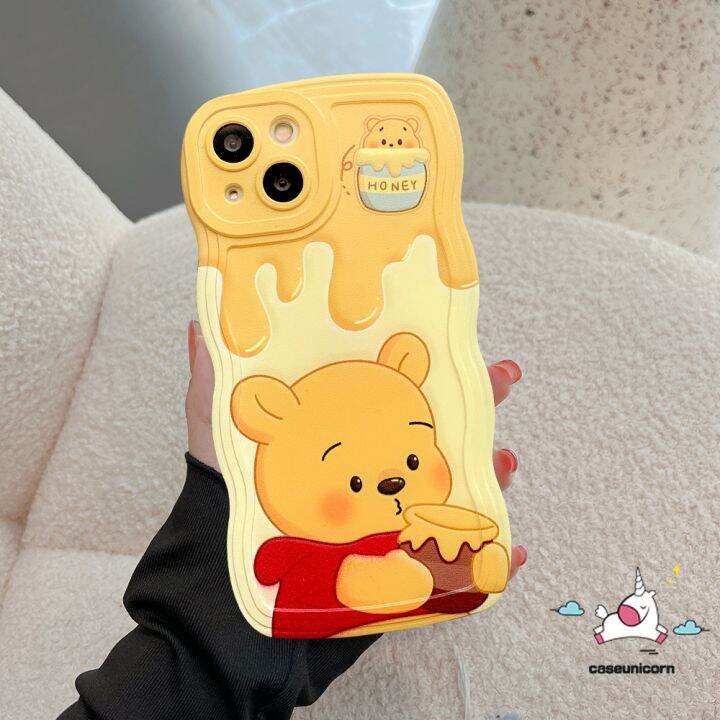 เคสโทรศัพท์มือถือ-tpu-นิ่ม-ปิดด้านหลัง-ลายการ์ตูนหมีพูห์-สตรอเบอร์รี่น่ารัก-สําหรับ-iphone-14-13-12-xr-6-6s-8-7-x-xs-2020