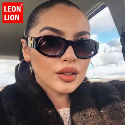 Leondion แว่นกันแดดดีไซเนอร์สำหรับสตรีแบรนด์หรูสำหรับผู้ชายวินเทจสี่เหลี่ยมเล็กไล่ระดับสีแว่นตากันแดดสีชมพูไล่ระดับสี