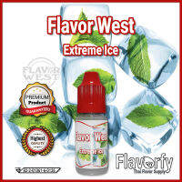 Flavor West Extreme Ice - กลิ่นเอ็กซ์ตรีมไอซ์ (ใบมินต์) - กลิ่นผสมอาหาร - ผ่านการรับรองจาก อย. ประเทศไทย บรรจุและขายโดย Flavorfy กลิ่นผสมอาหารอเนกประสงค์ เหมาะสำหรับ ลูกอม, กัมมี่, น้ำผลไม้, เบเกอรี่, ไอศครีม, ของเหลวอื่่นๆ