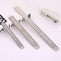 【CC】✧☬  15/20/30cm 6/8/12 Inch Metal Straight Ruler Sided Office Stationery Drafting Supplies