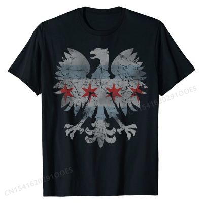 Vintage Polish Eagle Flag of Chicago Family Heritage T-Shirt Male Brand 3D Printed Tees Cotton Top T-shirts Casual