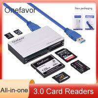 Onefavor 3.0โลหะออลอิน1ใบรีดเดอร์สำหรับ Tf/M2 /Cf/sd/ms และ UHS-I การ์ดเครื่องอ่านการ์ดสากลพร้อมสาย USB