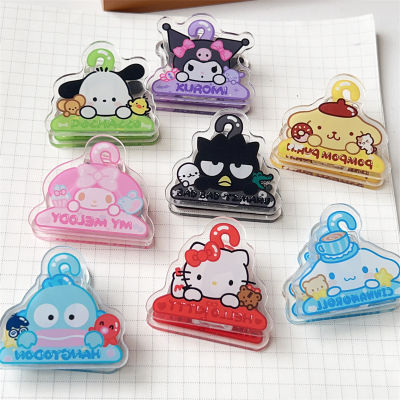 Sanrio double-sided clip PP clamp Kuromi acrylic scrapbook sticky note holder hello kitty melody Pochacco