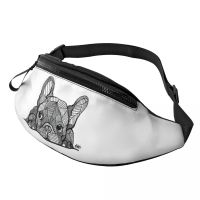 Casual French Bulldog Puppy Fanny Pack for Travel Hiking Women Men Frenchie Dog Lover Crossbody Waist Bag Phone Money Pouch Running Belt