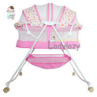 ladylazyเปลไกว 2in1 เข็นได้ โยกได้ No.HK205 สีชมพู