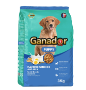 Gói 3kg Thức ăn cho chó Ganador Puppy vị trứng và sữa Egg and Milk