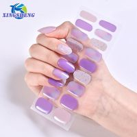 Semi Cured Gel Nail Stickers UV/LED Lamp Required Solid Color Gel Nail Polish Wraps Gel Nail Stickers Summer Nail Art Decoration