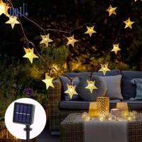 Vimite 100/200 LED ไฟคริสมาส โซล่า Solar Christmas Lights Outdoor Waterproof Color Changing Fairy Star String Light Curtain Room ไฟตกแต่งในสวน ไฟตกแต่งต้นไม้ for House Party Fence Wedding Terrace Lighting