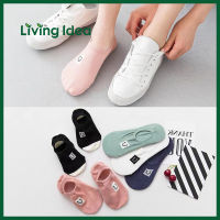 Living idea ถุงเท้าสั้นข้อเว้า สีพาสเทล สำหรับผู้ชายและผู้หญิง