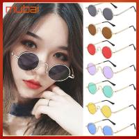 MUBAI การป้องกัน UV400 แว่นกันแดดกลมเล็ก สีสันสดใส พังก์สไตล์ แว่นตาสำหรับแว่นตา วินเทจ แว่นตากันแดดฮิปปี้ สำหรับผู้หญิงและผู้ชาย