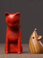 sandalwood carving animated cat and mouse ornaments solid craft zodiac birthday gift decorative hot style