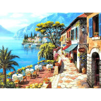 Landscape Town Seaside DIY Embroidery Cross Stitch 11CT Kits Craft Needlework Set Printed Canvas Cotton Thread Home Room