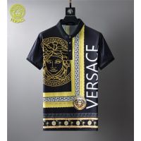 High quality Versace32 luxury goods men classic big logo design short sleeve polo shirt  325 xs-6xl