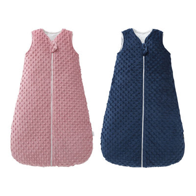 ถุงนอนเด็กสำหรับฤดูใบไม้ร่วงฤดูหนาว Minky Dot Quilted Sleep Sack ทารกแรกเกิดผ้าปูที่นอน Swaddle ผ้าห่มสำหรับทารก Toddlers