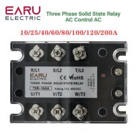 TSR รีเลย์40A 25A SSR-10AA 80A 60A แบบสามเฟส SSR โซลิดสเตทรีเลย์ควบคุม AC 480V 70-280V อินพุตอลูมิเนียมฮีทซิงค์หม้อน้ำ