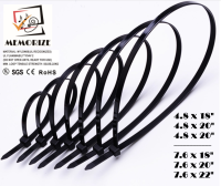 ยาวพิเศษ สายรัดเคเบิ้ลไทร์ Memorize Cable Ties Nylon PA66 เข็มขัดรัดสายไฟหนวดกุ้ง ขนาด 18" 20" 22" แพ็ค 100 เส้น