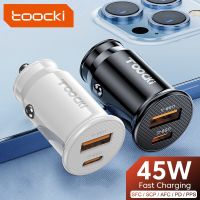 Toocki 45W USB C Car Charger Fast Charging QC3.0 PD Car Phone Charger Adapter For iphone Samsung Huawei Xiaomi Car Chargers