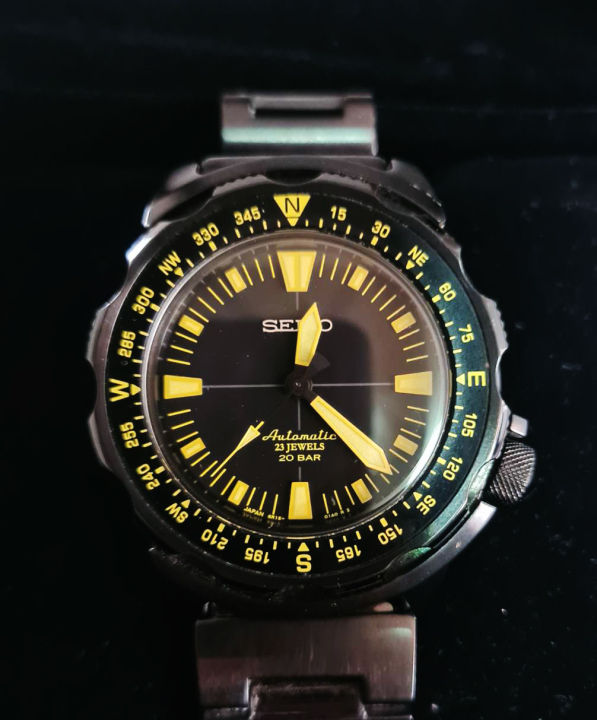 นาฬิกา-seiko-land-monster-sarb049-6r15-01h0-made-in-japan-สีดำ-x-สีเหลือง-สวยมาก-มือสอง-ใช้น้อย-เจ้าของขายเองสวยมาก