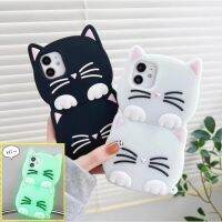 แมวเรืองแสง กรณี   14 13 Pro Max 12 11 X XS XSMax XR 6S 6 6P 7P 8P Plus SE 2020 3D cut cartoon cat luminous soft case