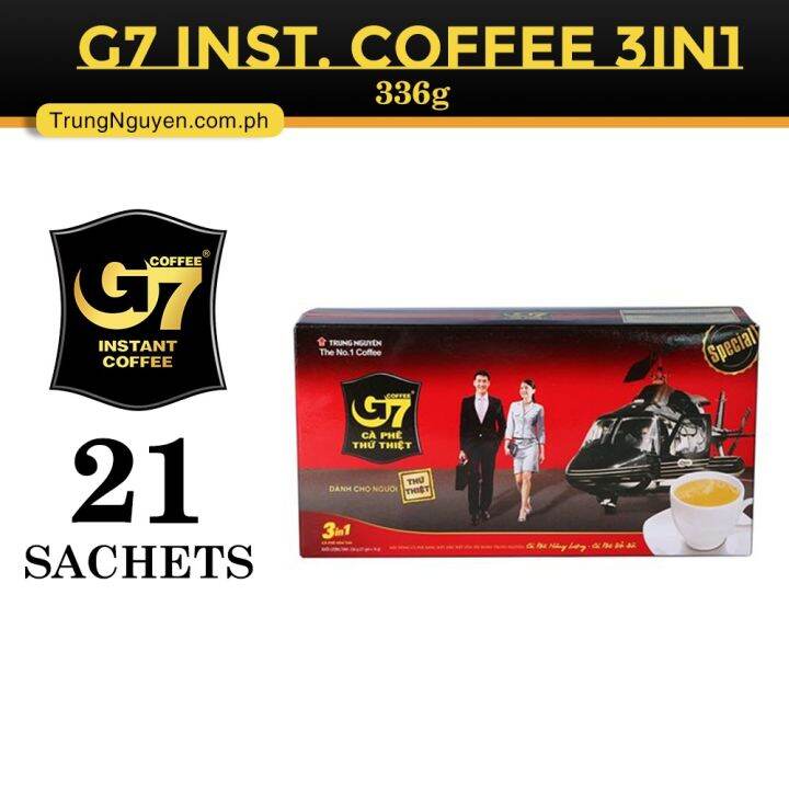 Trung Nguyen G7 Instant Coffee 3in1, the best instant coffee in Vietnam 336gr Box (21