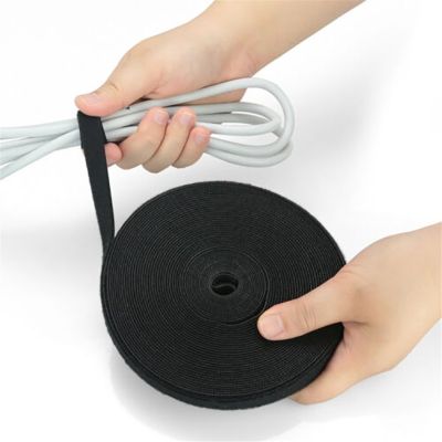 Black Nylon Cable Ties Belting Velcros Adhesive Wire Cable Organizer Cord Winder Manager Strap USB Cable Holder Protector Adhesives Tape