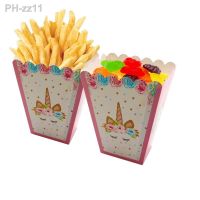 6pcs Unicorn Birthday Party Supplies Unicorn Popcorn Box Snack Treat Box Candy Cookie Container Baby Shower Bridal Shower