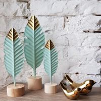 【CC】♙✚  Feather Decorations Miniature Figurines for Room Table Office Decoration Accessories