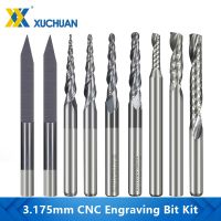 【DT】hot！ Milling Cutter 10pcs 3.175mm Shank Carbide Engraving Bits Router for Carving End Mill