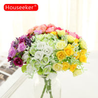 Houseeker 21หัวเพชรกุหลาบช่อดอกไม้ประดิษฐ์บ้าน Diy ดอกไม้ปลอมห้องนั่งเล่นห้องนอนพรรคตกแต่งงานแต่งงานหัตถกรรมพวงหรีด