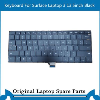 คีย์บอร์ดออริจินัลสำหรับแล็ปท็อป Microsoft Surface Laptop 3แล็ปท็อป4 13.5นิ้ว1867 15นิ้ว1873เราสหราชอาณาจักรรุ่นทดสอบสีดำอย่างดี