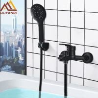 Quyanre Matte Black Bathroom Shower Faucet Bathtub Hot Cold Water Mixer Tap Black Chrome Bathroom Shower Faucet Mixer Taps