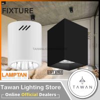 ส่งทันที Lamptan โคมดาวไลท์ติดลอย แบบกลม แบบเหลี่ยม ขั้วE27 สีขาว สีดำ 4นิ้ว  6นิ้ว โคมไฟดาวน์ไลท์