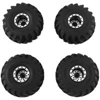 4Pcs 68X32Mm Big 1.0 Metal Wheel Rim Rubber Tire Tyre Replacement Parts for 1/24 RC Crawler Car Axial SCX24 AX24 FMS FCX24 Upgrade Parts ,1