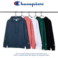 ℗■ ญี่ปุ่นChampionเสื้อกันหนาวแขนปักเสื้อสวมคอมีฮู๊ดผู้ชายและผู้หญิงคู่เสื้อคลุมบางๆหลวมแฟชั่นตามธรรมชาติเสื้อกันหนาว