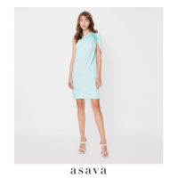 [asava ss23] Asava One-shoulder Ruffle Dress เดรส ไหล่เดียว แขนเคป แต่งระบายต้นแขน ซิปข้าง