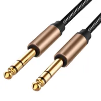 Gold Plated 6.35 mm to 6.35 mm Instrument Guitar Cable 6.35mm 1/4 quot; Male TRS to 6.35mm 1/4 quot; Male TRS Balanced Mono Audio Cable