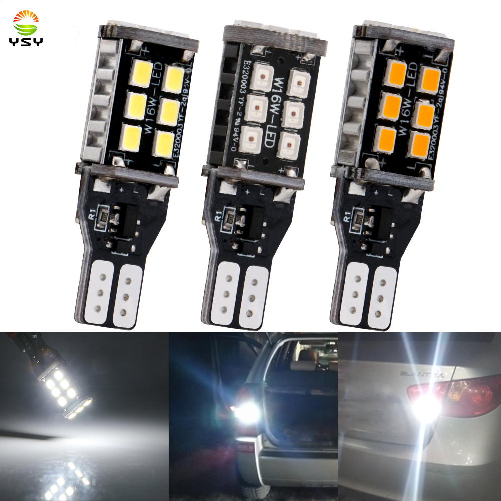 2Pcs T15 15SMD 2835 W16W CanBus LED Bulbs Car Turn Lights Back Up Reverse Lights 