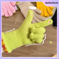 BETTERFORM สีทึบทึบ ถุงมือเต็มนิ้ว หนาขึ้น หน้าจอสัมผัสหน้าจอสัมผัส ถุงมือยืดถัก อินส์ เก็บความอบอุ่น ถุงมือหน้าจอสัมผัส กิจกรรมกลางแจ้งกลางแจ้ง