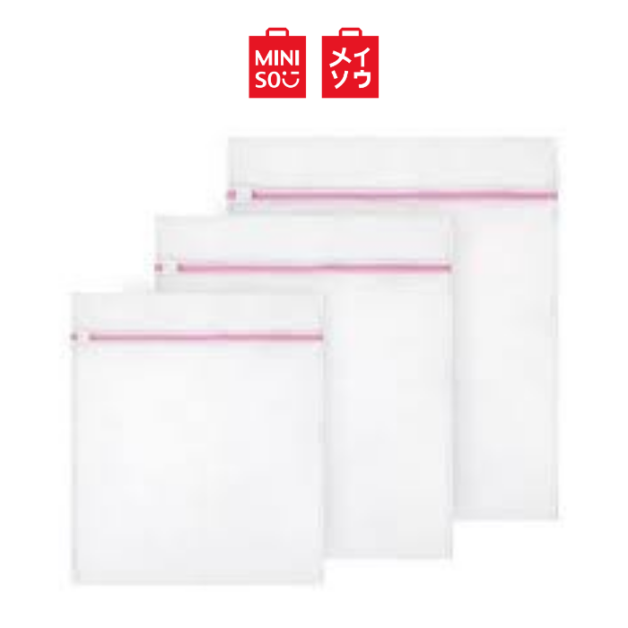 Miniso Mesh Laundry Bag Rectangle Laundry Bag White, Pink, Avocado and