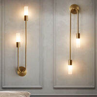 โมเดิร์นไฟ LED ติดผนังทองในร่มตกแต่งโต๊ะเครื่องแป้ง L amparas de pared เชิงเทียนแถบยาวนอร์ดิกห้องห้องครัวห้องโถงห้องนอนโคมไฟ *