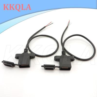 QKKQLA 2pin 4pin diy USB Female Plug power Socket cable Dust Proof Cover Connector Welding Wire Female Socket Port Data Charging wire