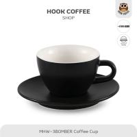 MHW-3BOMBER Cappuccino Cup - ถ้วยแก้วกาแฟเซรามิคพร้อมจานรอง/แก้วคาปูชิโน ขนาด 180 ml