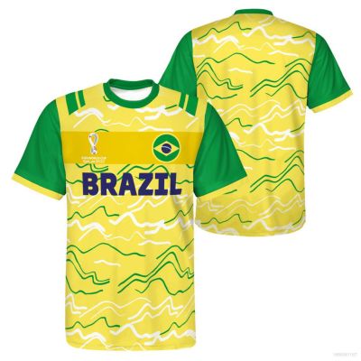 SY3 World Cup Brazil T shirt Jersey Fans Tee Sports Short Sleeve Round neck Unisex Plus Size YS3