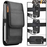 Vertical Nylon Cell Phone Belt Clip Holster Pouch Buckle Wallet Card Holder Case Cover For 4.0inch-6.7inch Phone iphone Samsung