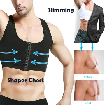 Men Gynecomastia Shaper Slimming Chest Corset Compression Body Building  Sleeveless Tops Correct Posture