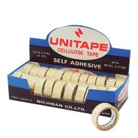 ยูนิเทป เทปใสเซลลูโลส กาวยาง แกนเล็ก แพ็ค 24 ม้วน / UNITAPE Clear Tape 1/2" 3Y 24Rolls/Pack